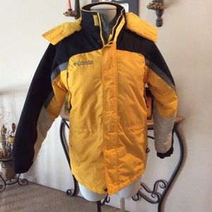 Columbia Yellow Black & Gray Hooded  Coat